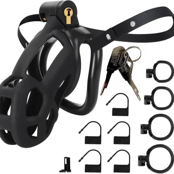 Male Chastity Cage with Elastic Belt
