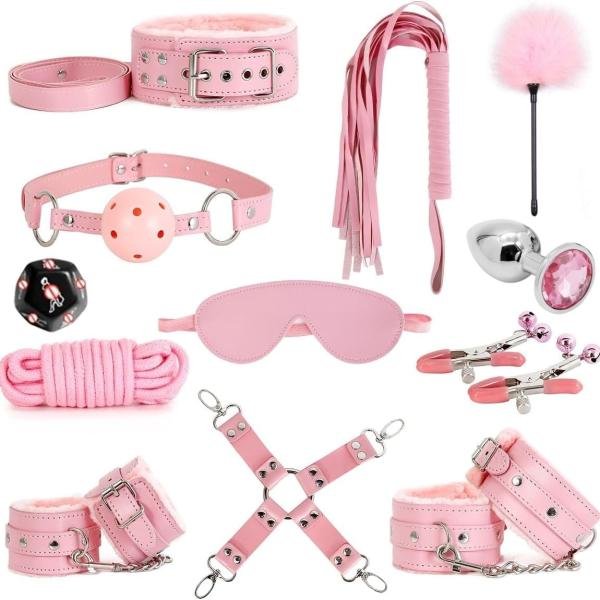 Pink BDSM Kit Sex Toys Bondage