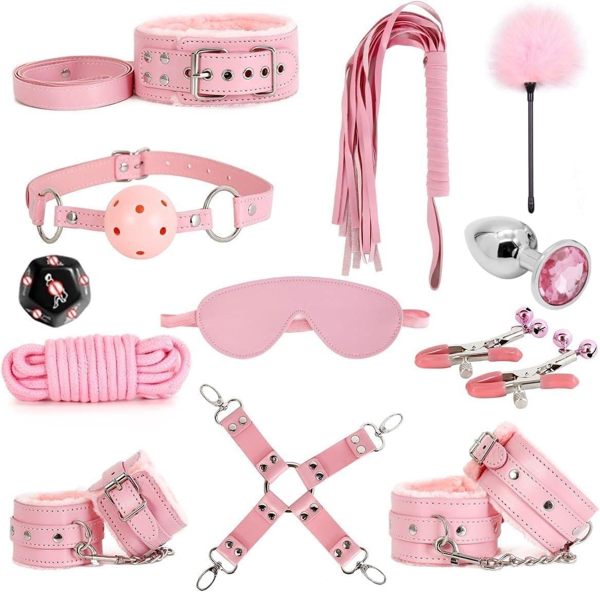 Pink BDSM Kit Sex Toys Bondage